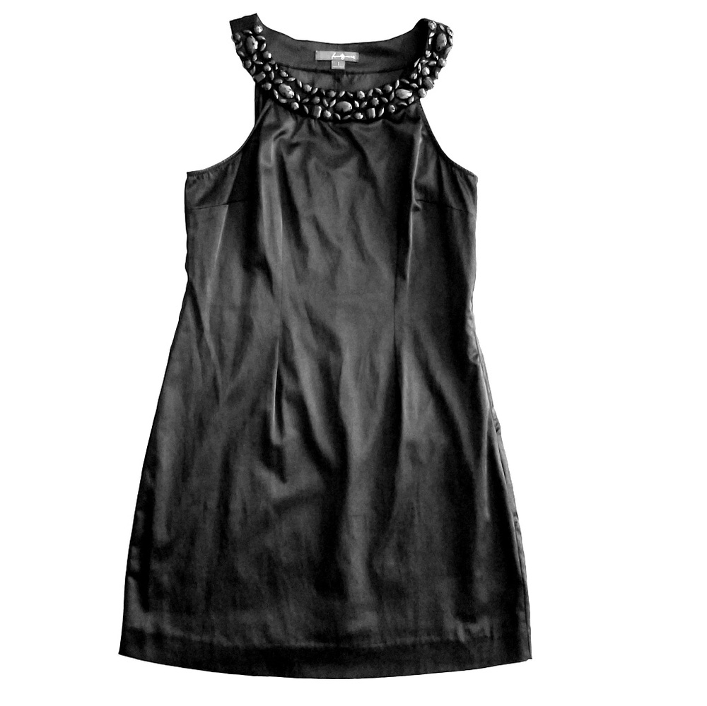Black Dress w/ Embellished Collar